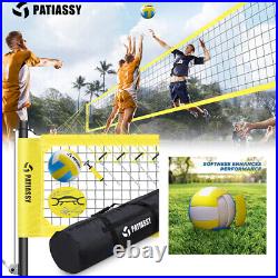 Professional Portable Volleyball Net Set Adjustable Height Aluminum Poles with Bag
