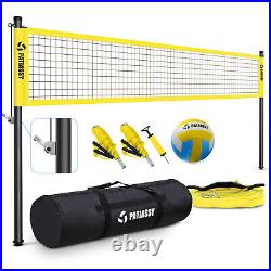 Professional Volleyball Net Set Adjustable Height Aluminum Poles with Carry Bag