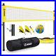 Professional Volleyball Net Set Adjustable Height Aluminum Poles with Carry Bag