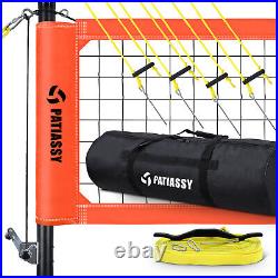 Professional Volleyball Net Set Adjustable Height Portable with 50mm Poles +Bag