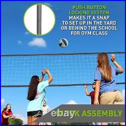 Professional Volleyball Net Set, Adjustable Height Portable with Poles Ball Pump