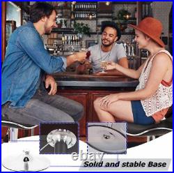 Set Of 2 Adjustable Height PU Leather Swivel Bar Stools With Base Counter Stools