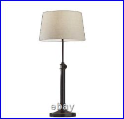 Set Of 2 Black Metal Adjustable Height Table Lamp