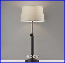 Set Of 2 Black Metal Adjustable Height Table Lamp