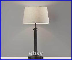 Set Of 2 Black Metal Adjustable Height Table Lamp