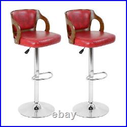 Set Of 2 High Counter Bar Stools Adjustable Height Kitchen Swivel Coffee Chairs