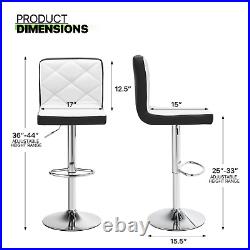 Set Of 4 Bar Stools Mixed Color Adjustable Height Swivel Dining Chair withBackrest
