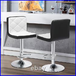 Set Of 4 Bar Stools Mixed Color Adjustable Height Swivel Dining Chair withBackrest