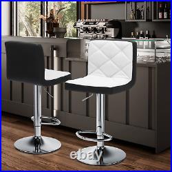 Set Of 4 Mixed Color Bar Stools Adjustable Height Swivel Dining Chair withBackrest
