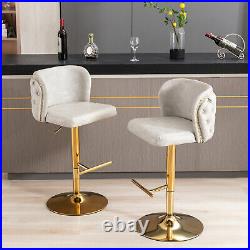 Set of 1/2 Swivel Bar Stools Adjustable Height Pub Chair Kitchen Dining Chair