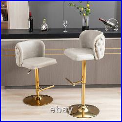 Set of 1/2 Swivel Bar Stools Adjustable Height Pub Chair Kitchen Dining Chair