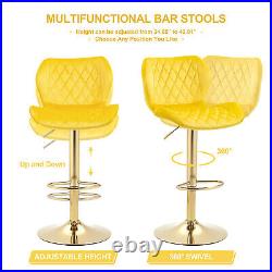 Set of 1/2 Swivel Bar Stools Adjustable Height Pub Chair Kitchen Dining Chair