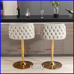 Set of 1/2 Swivel Bar Stools Adjustable Height Pub Chair Kitchen Dining Chair