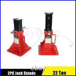 Set of 2 22-Ton Capacity Jack Stands Pin Style Lock Adjustable Height Steel Jack