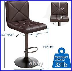 Set of 2 / 4 Bar Stools Adjustable Height Dining Swivel Pub Counter Chair