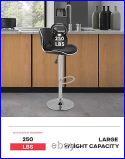 Set of 2 Adjustable Bar Stools Height Ajustable Swivel Barstools Chairs with Bac