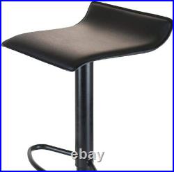 Set of 2 Adjustable Height Bar Counter Stool Swivel Seat Backless Air Lift Black
