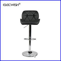 Set of 2 Bar Stools Adjustable Counter Height Swivel Chairs Footrest Kitchen Pub