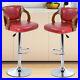 Set of 2 Bar Stools Counter Chairs Adjustable Height Swivel Modern Barstools Red
