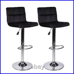 Set of 2 Bar Stools, Counter Height Bar Stools Adjustable Swivel Kitchen Chair