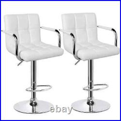 Set of 2 Heavy duty counter height Adjustable Leather Bar Stool Swivel arms