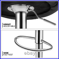 Set of 2 Leather Modern Bar Stool Adjustable Swivel Kitchen Counter Height Chair