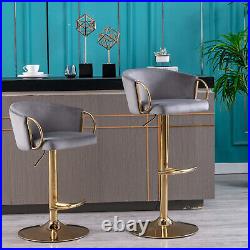 Set of 2 Swivel Bar Stool Adjustable Kitchen Counter Height Dining Chair US