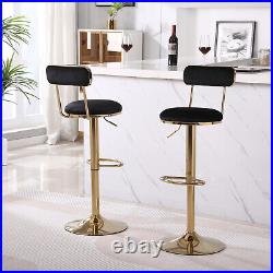 Set of 2 Swivel Bar Stools Adjustable Counter Height Bar Stools Dining Chair
