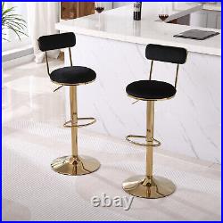 Set of 2 Swivel Bar Stools Adjustable Counter Height Bar Stools Dining Chair