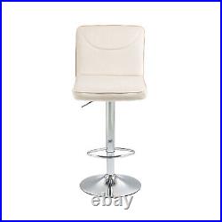 Set of 2 Swivel Bar Stools Adjustable Counter Height Kitchen Dining Chair Ivory