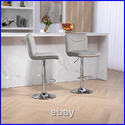 Set of 2 Swivel Bar Stools Adjustable Height Bar Chair Dining Chair US