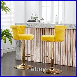 Set of 2 Swivel Bar Stools Adjustable Height Bar Chair Kitchen Dining Chair