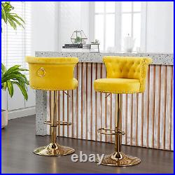 Set of 2 Swivel Bar Stools Adjustable Height Bar Chair Kitchen Dining Chair