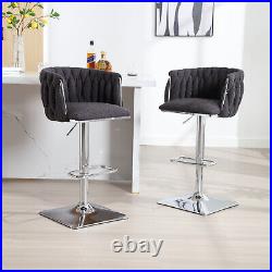 Set of 2 Swivel Bar Stools Bar Chair Adjustable Height Kitchen Dining Chair