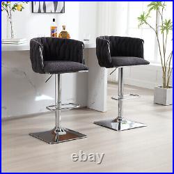 Set of 2 Swivel Bar Stools Bar Chair Adjustable Height Kitchen Dining Chair