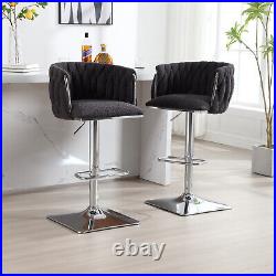 Set of 2 Swivel Bar Stools Bar Chair Adjustable Height Kitchen Dining Chair