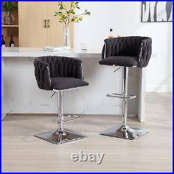 Set of 2 Swivel Bar Stools Bar Chair Adjustable Height Kitchen Dining Chair