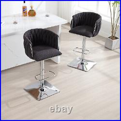 Set of 2 Swivel Bar Stools Bar Chair Adjustable Height Kitchen Dining Chair