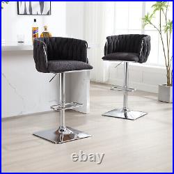 Set of 2 Swivel Bar Stools Bar Chair Adjustable Height Kitchen Dining Chair