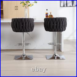 Set of 2 Swivel Bar Stools Bar Chair Adjustable Height Kitchen Dining Chair