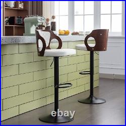 Set of 2 Swivel Counter Height Bar Stool Adjustable Height Chairs PU Leather