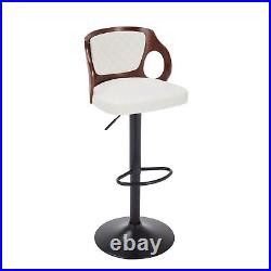 Set of 2 Swivel Counter Height Bar Stool Adjustable Height Chairs PU Leather