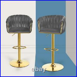 Set of 2 Swivel Velvet Bar Stools Kitchen Dining Room Chair Adjustable Height
