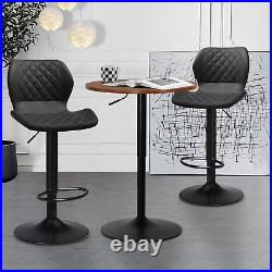 Set of 3BAR STOOLS+PUB TABLE SETSwivel Wooden Tabletop Adjustable Height Chair