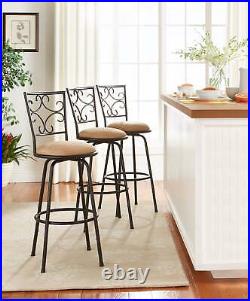 Set of 3 Adjustable Height Swivel Barstool Dining Furniture Counter Stools Chair