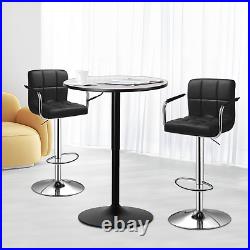 Set of 3 Dining SetPUB TABLE+BAR STOOLSSwivel Tabletop Adjustable Height Chair