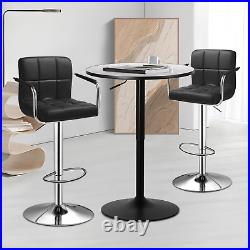 Set of 3 Dining SetPUB TABLE+BAR STOOLSSwivel Tabletop Adjustable Height Chair