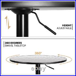 Set of 3 Dining SetPUB TABLE+BAR STOOLSSwivel Tabletop Adjustable Height Chair