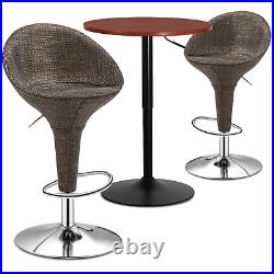 Set of 3 Dining SetSWIVEL PUB TABLE+2 BAR STOOLSAdjustable Height Rattan Seat