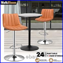 Set of 3 Dining SetSWIVEL WOODEN PUB TABLE+2 BAR STOOLSAdjustable Height Chair